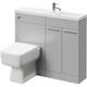 Napoli Combination Gloss Grey Pearl 1000mm Slimline 2 Door Vanity Unit Toilet Suite - Gloss Grey Pearl