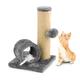 Grey Kitten Scratch Post Activity Play Tunnel Cat Sisal Scratching Tree Toy - Grey - KCT