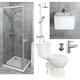 Mino 800mm Pivot Shower Suite Package Ensuite Inc Vanity Unit + Toilet, Thermostatic Shower