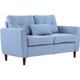 Homcom - Modern Chic Loveseat with Armrest Spring Padding for Home Office Blue - Blue