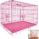 Briefness - Dog Cage Crate Pet Metal Folding Cage Puppy Pens with 2 Doors with Chew Resistant Plastic Base Tray and Carrier Handle Heavy Duty Box