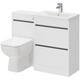 City Gloss White 1100mm 2 Drawer Vanity Unit Toilet Suite - Gloss White - Wholesale Domestic