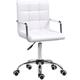 Vinsetto - Mid Back pu Leather Home Office Chair Swivel Desk Chair with Arm, Wheel White - White