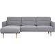 Larvik Chaiselongue Sofa (lh) - Grey, Oak Legs