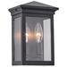 Gable 2-Light Black Metal and Clear Glass Outdoor Wall Light