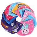 Bonnet de natation élastique pour enfants en polyester avec motifs d'animaux de dessin animé pour