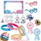 Accessoires de photographie pour bébé garçon ou fille bracelet en caoutchouc lunettes ruban rose