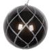 Vickerman 6" Pewter Candy Finish Net Ball Ornament with Glitter Accents, 2 per Bag - Grey