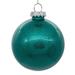 Vickerman 6" Clear Ball Christmas Ornament with Teal Glitter Interior, 4 Pieces per bag - Green