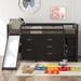 Twin Loft Bed with Slide & Storage Cabinets, Solid Wood Low Loft Bed with Drawers and Book Shelves for Kids Teens Girls Boys