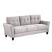 Modern Linen Upholstered 3-Seater Sofa - Comfortable and Durable Couch for Home or Office - Light Grey, Stylish Design