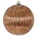 Vickerman 8" Mocha Shiny Lined Mercury Ball Ornament. - Brown