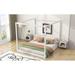 King Size Canopy Platform Bed with Support Legs, White