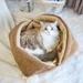 CSCHome Winter Thickened Kitten Cat Nest Foldable Pet Bed Soft Warm Cat Bed Double-Sided and Machine Washable for Winter Pets Puppy Indoor Pet Nest