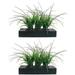 2-Pack Artificial Faux Lifelike Plastic Fake 14 Tall Green in Black Planter (2)