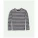 Brooks Brothers Boys Cotton Striped Long Sleeve T-Shirt | Grey | Size 8