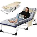 ABORON Folding Sofa Bed Cot with Mattress & Pillow Portable Folding Sleeping Cot or Adults Foldable Bed with Frame Sleeping Bed Cot for Adults