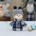Lmtime 1 PCS Christmas Handmade Gift Cute Snowman Animated Plush Knit Doll Collectible Figurine Xmas Bedroom Home Decorations Holiday Presents Fabric Doll Cute Ski Swing Snowman Decora