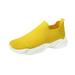 gvdentm Sneakers for Women Womens Walking Shoes Slip On Lightweight Comfort Casual Tennis Sneakers for Work Yellow 7.5