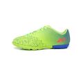 Daeful Big Kid Soccer Cleats Lace Up Sport Sneakers Round Toe Football Shoes Girl Cozy Comfort Low Top Athletic Shoe Fluorescent Green 7Y/6.5(M)