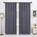 Coolmee Velvet Curtains for Bedroom - Luxury Pom Pom Tasseled Room Darkening Rod Pocket Window Curtainï¼Œ Grey W42 x L84 inches 2 Panels