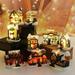 GROFRY Eco-friendly Christmas Ornaments Adorable Resin Glowing Xmas Miniature House Decor for Home