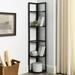 HMOREY 5 Tier Corner Shelf Rustic Corner Storage Rack Plant Stand Small Bookshelf for Living Room White