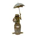 Home Decorative Frog with Umbrella Fountain 22 L x 53.75 H Iron