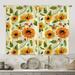 Fashnice Two Curtain Panel Sunflower Printed Window Curtain Scarf Semi-Blackout Thermal Insulated Window Drape-28 Width Style-6 W:28 xL:47