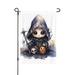 XMXY Halloween Grim Cute Reaper Garden Flags Double Sided Farmhouse Holiday Yard Outdoor Sign Decor Flag 12.5 x18 inch