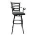 Jenna 26 Outdoor/Indoor Fabric Counter Bar Stool in Charcoal