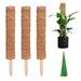 Moss Pole for Climbing Plant 4/3 Pack Pole Wood Moss Stick for Potted Plants with Natural Fibre Coir for Pothos Money Plant Monstera Areca Palm With 3 Size