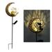 Outdoor Solar Light Metal Garden Decoration Light Waterproof Lawn Lamp Auto On/Off For Outside Garden Patio Yard Lawn Moon & Flower Fairy Stake Light