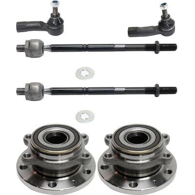 2017 Volkswagen Tiguan Limited 6-Piece Kit Front, Driver and Passenger Side Suspension Kit, AWD, includes (4) Tie Rod End and (2) Wheel Hub