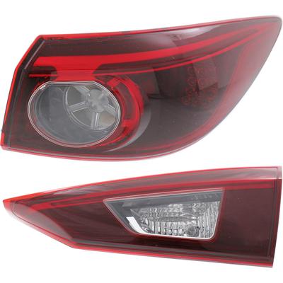 2014 Mazda 3 Passenger Side, Outer Tail Lights, with Bulb, LED, CAPA Certified