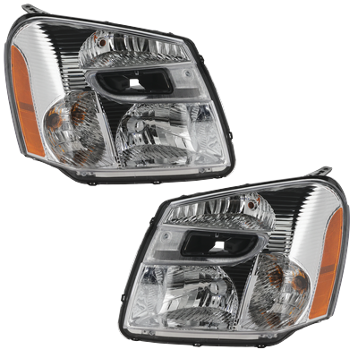 2008 Chevrolet Equinox Driver and Passenger Side Headlights, with Bulbs, Halogen, CAPA Certified