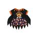 Newborn Baby Girls Halloween Costume Pumpkin Print Romper Cloak Cape Jumpsuit Bodysuit Outfits