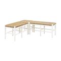 Eli 3-Piece Bench Set - Two 2-Seat Benches & One Single Bench - White - Ballard Designs - Ballard Designs