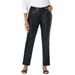 Plus Size Women's Faux Leather Trouser by Jessica London in Black (Size 16 W)