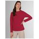 Sweatshirt TRIGEMA "TRIGEMA Stehkragen Pullover mit Kristallsteinen" Gr. L, rot (rubin) Damen Sweatshirts