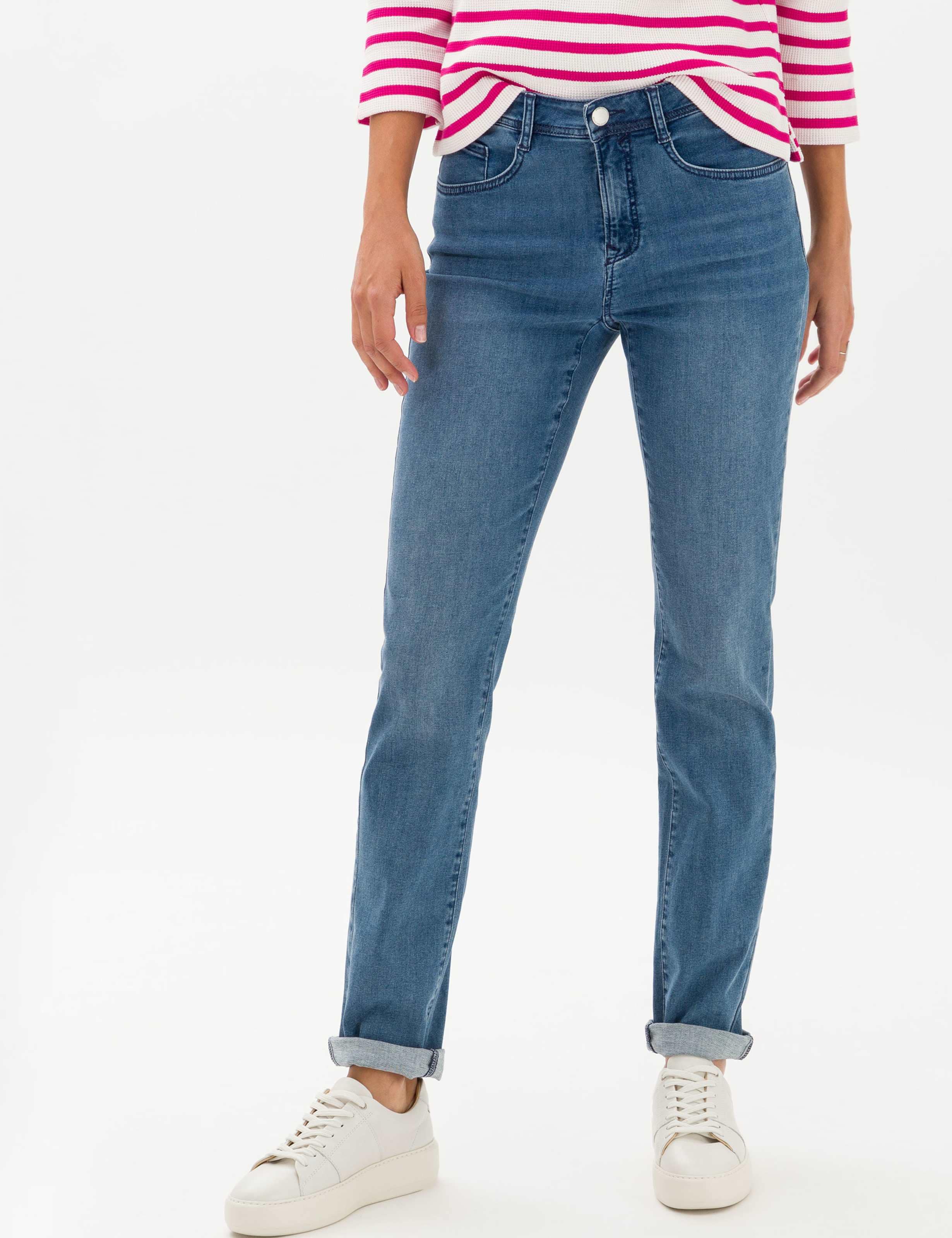 5-Pocket-Jeans BRAX "Style MARY", Damen, Gr. 40K (20), Kurzgrößen, grau (stein), Denim/Jeans, 96% Baumwolle, 4% Elasthan, regular fit, Jeans 5-Pocket-Jeans Image