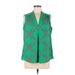 Nine West Sleeveless Blouse: Green Tops - Women's Size Medium