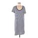 Universal Thread Casual Dress - Shift Scoop Neck Short sleeves: Blue Color Block Dresses - Women's Size Medium