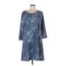 Sonoma Goods for Life Casual Dress - A-Line Scoop Neck 3/4 sleeves: Blue Dresses - Women's Size Medium