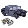 WOWRC FMS 1/12 HMMWV H1 RC Crawler, 2/4WD Switch Off-Road RC Model Car, Remote Control Cars with 2 Speed Transmission, 20pcs LED Lights, 2.4GHz 7-Channel Remote Control for Adults, Black