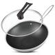 Vegoran 12 inch Wok Pan,Stainless Steel Stir-fry Wok, Non Stick Honeycomb Skillet with Handle - PFOA Free Suitable for Induction, Ceramic, Electric, and Gas Cooktops (12" Honeycomb Pan with Lid)