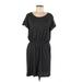 H&M Casual Dress - Mini Scoop Neck Short sleeves: Black Print Dresses - Women's Size Medium