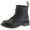 Schnürstiefel DR. MARTENS "8 Eye Boot ROMARIO", Kinder, Gr. 30, schwarz, Leder, unifarben, klassisch, Schuhe, Kinderschuh, Freizeitstiefel mit zusätzlichem Innenreißverschluss