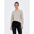 Strickpullover ONLY "ONLCAMILLA O-NECK L/S PULLOVER KNT", Damen, Gr. L (40), beige (pumice stone detail:melange), Strick, Obermaterial: 74% Polyacryl, 24% Polyester, 2% Elasthan, unifarben, meliert, modisch, regular fit, Rundhals, Langarm...