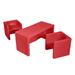 ECR4Kids Tri-Me Table & Cube Chair Set, Multipurpose Furniture,3-Piece Plastic in Red | 17 H x 32.75 W in | Wayfair ELR-14410-RD